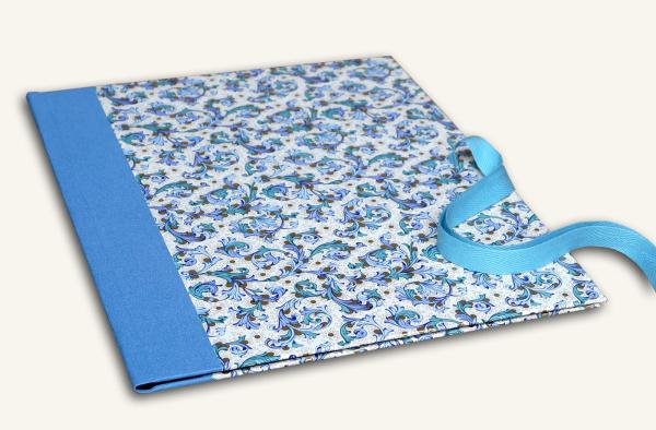 Hellblaue Mappe A4 "Venezia", für Dokumente ohne Lochung, vergoldet